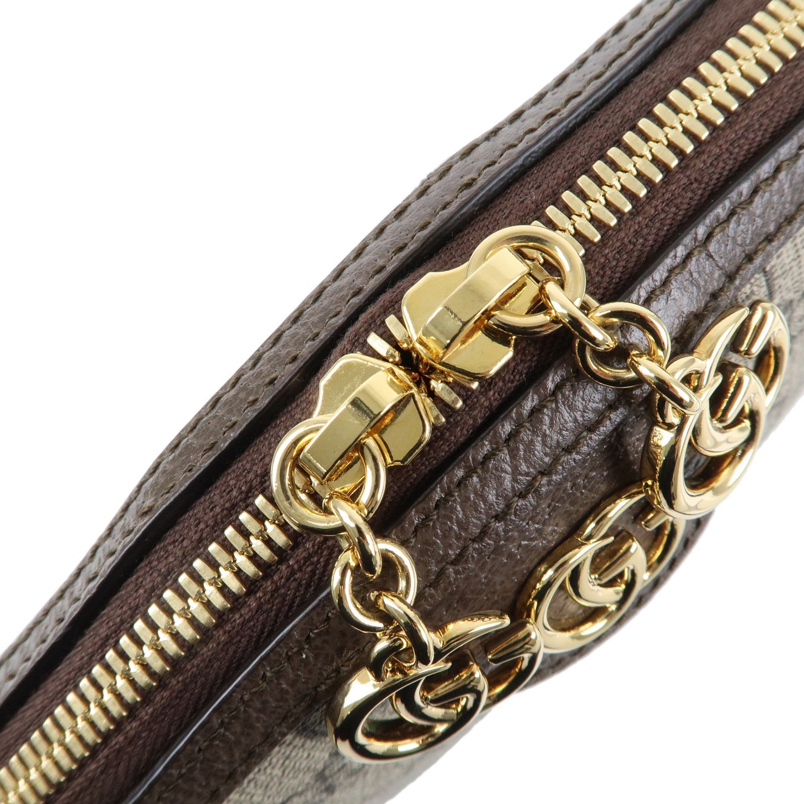 GUCCI Ophidia GG Supreme Leather Shoulder Bag Beige Brown 499621