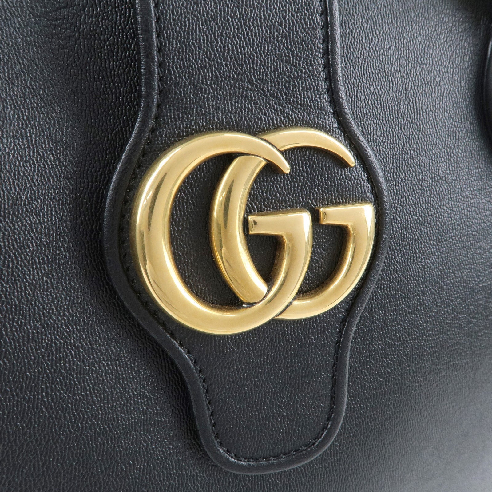 GUCCI GG Marmont Leather Tote Bag Hand Bag Black 652680
