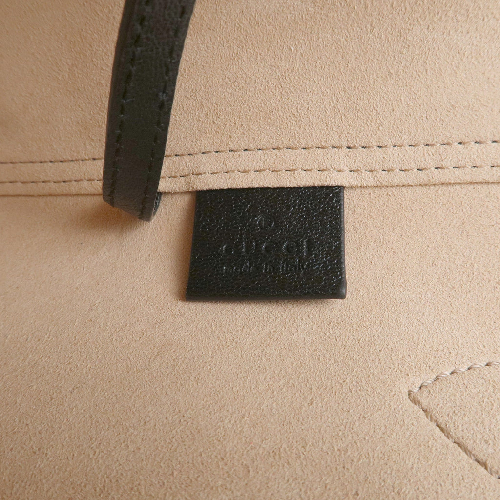 GUCCI GG Marmont Leather Tote Bag Hand Bag Black 652680