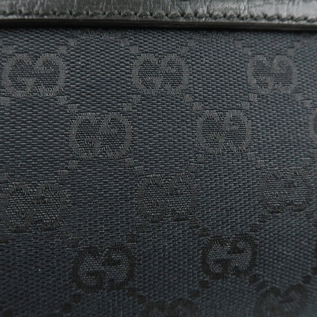 GUCCI Bamboo GG Canvas Leather Hand Bag Black 111713