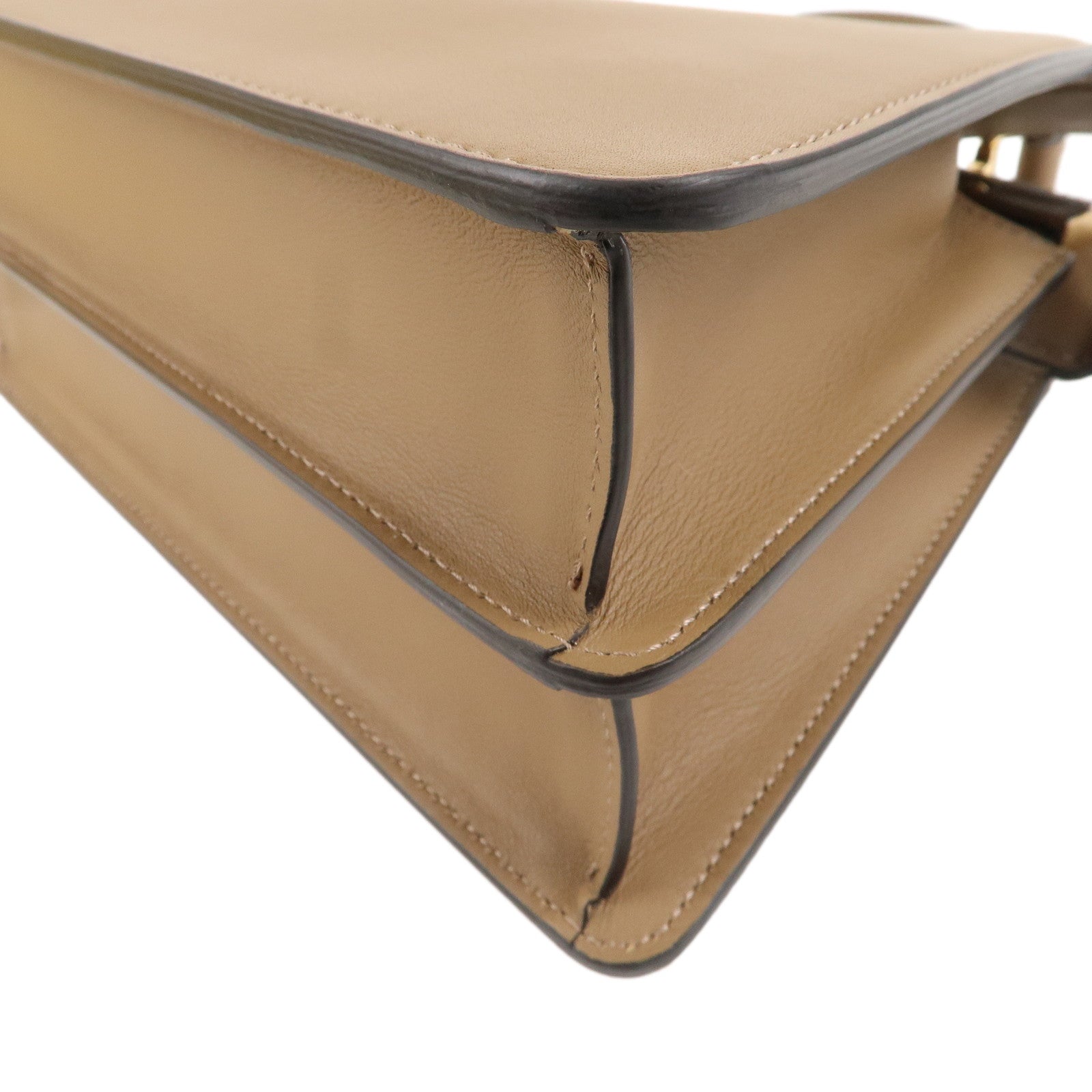 FENDI Leather Peekaboo ISeeU Small Hand Bag Brown 8BN327