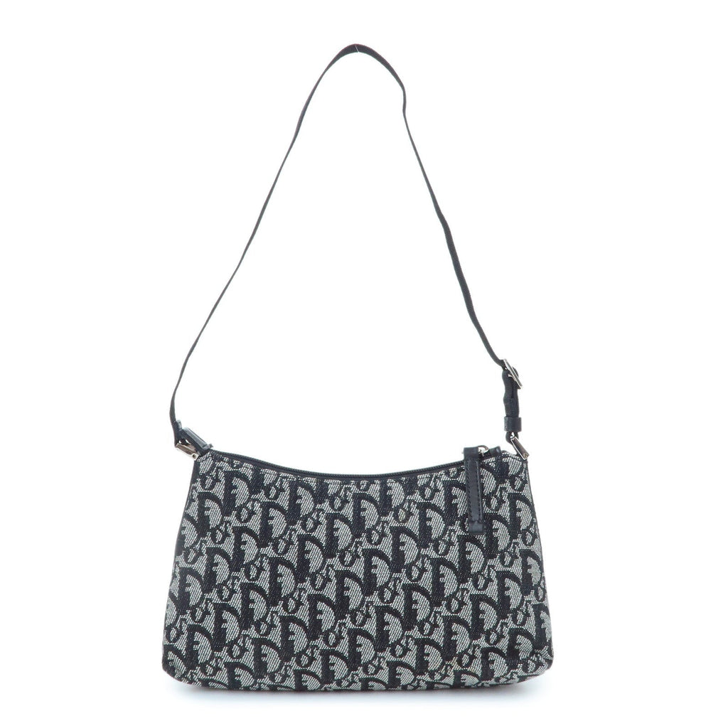 Christian Dior Trotter Canvas Leather Shoulder Bag Black