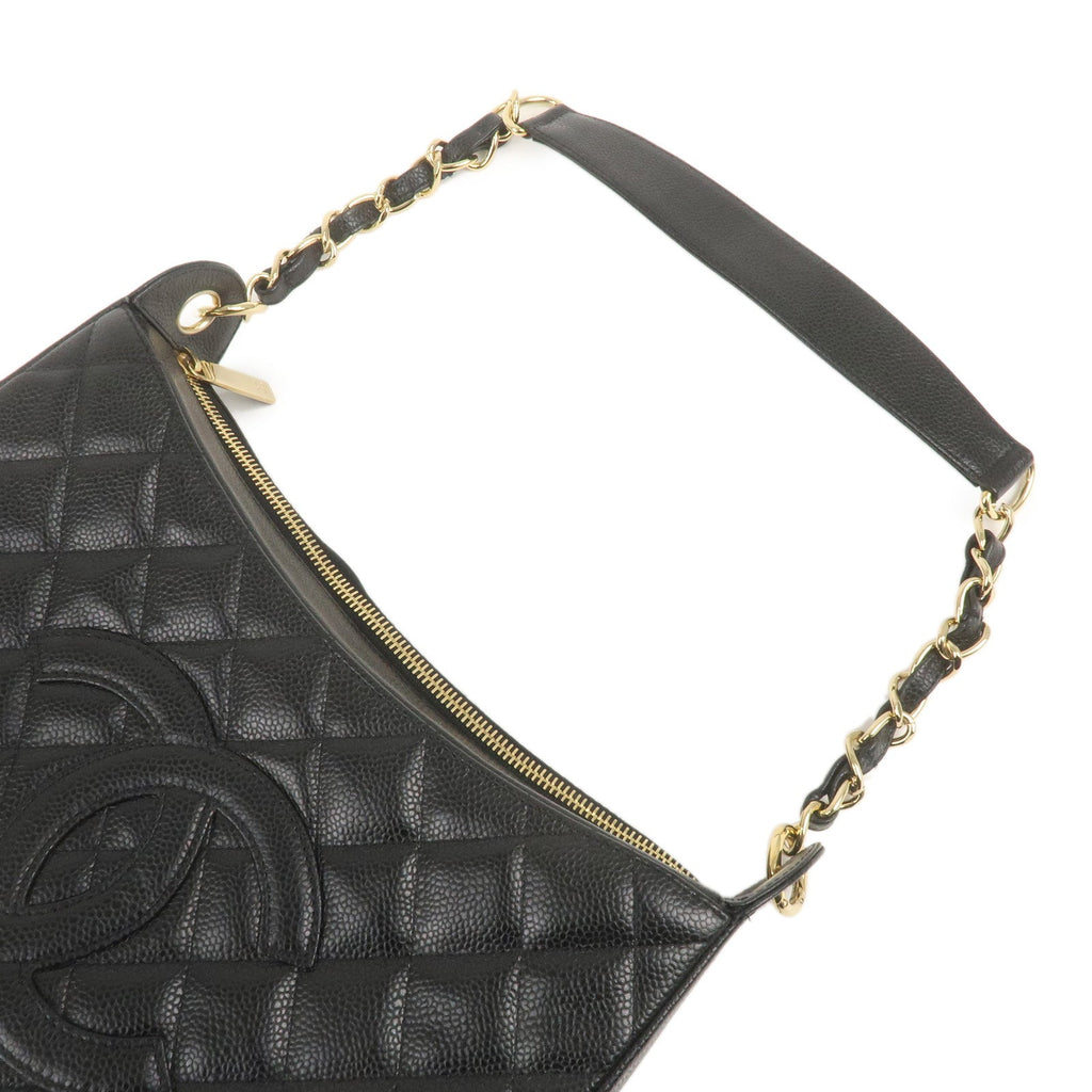 CHANEL Matelasse Caviar Skin Chain Shoulder Bag Black A20993