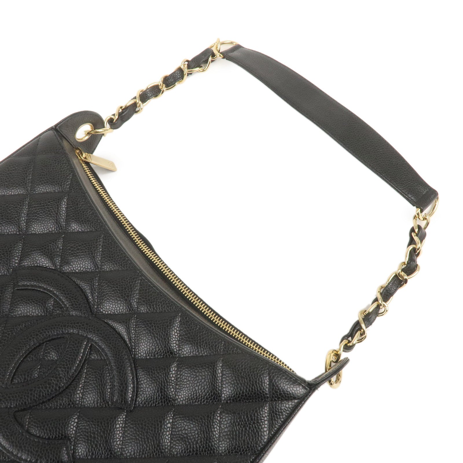 CHANEL Matelasse Caviar Skin Chain Shoulder Bag Black A20993