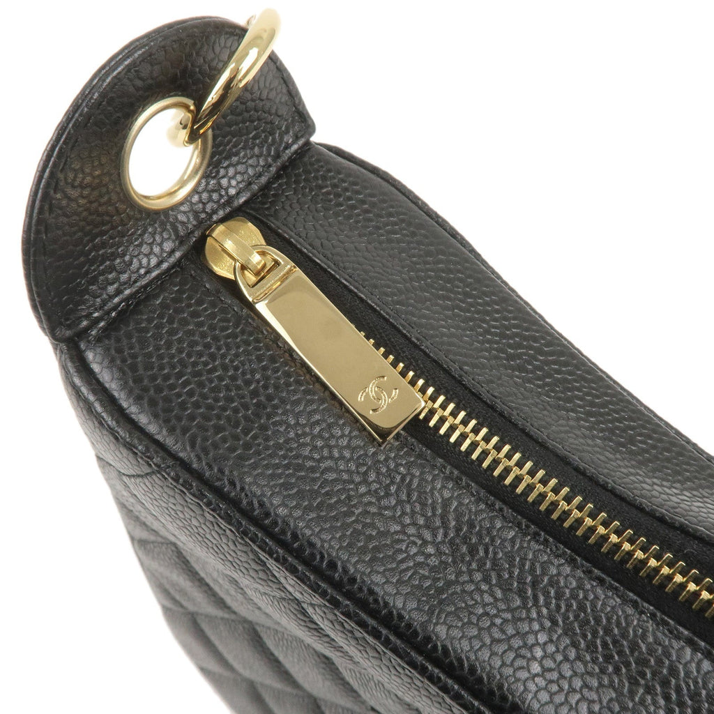 CHANEL Matelasse Caviar Skin Chain Shoulder Bag Black A20993