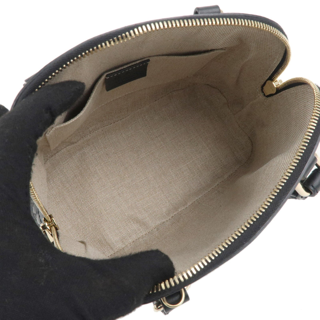 GUCCI Micro Guccissima Leather 2Way Shoulder Bag Black 449654