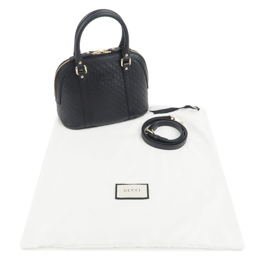 GUCCI Micro Guccissima Leather 2Way Shoulder Bag Black 449654