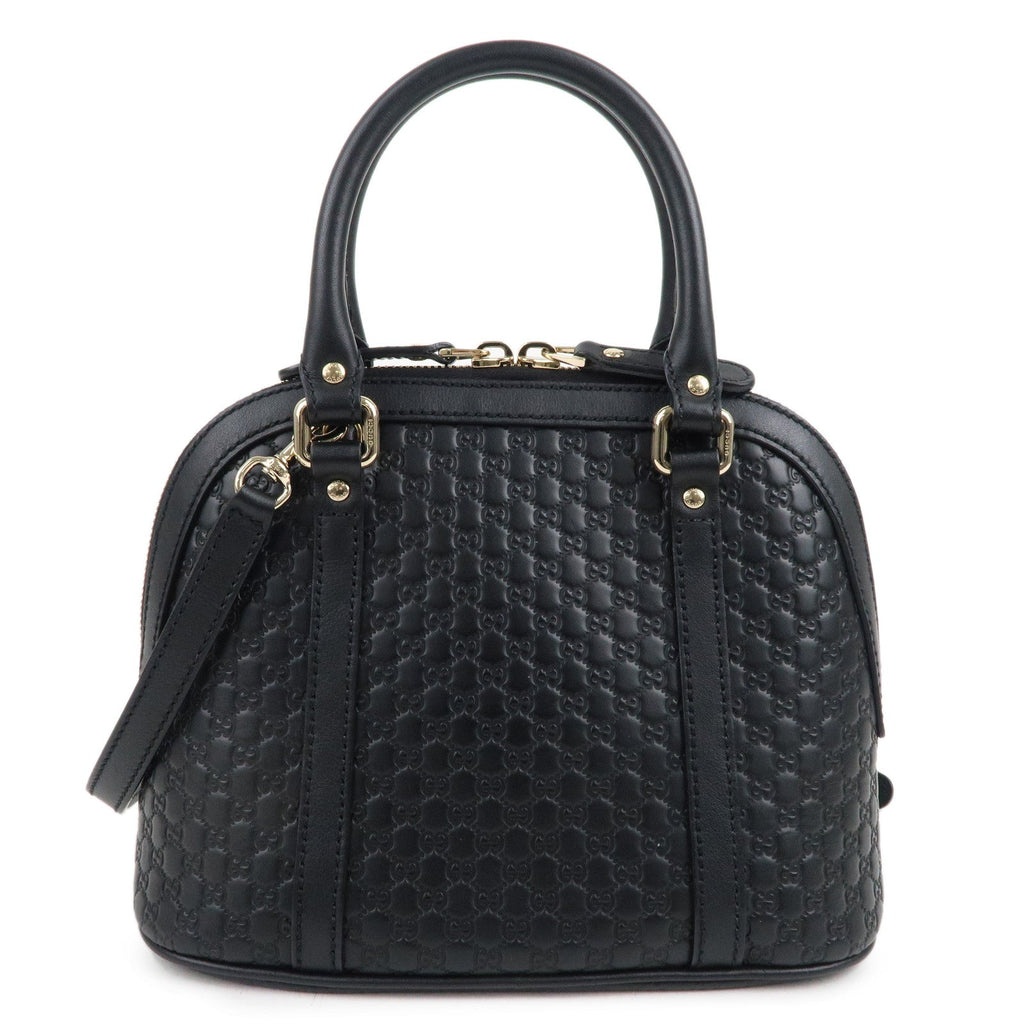 GUCCI Micro Guccissima Leather 2Way Shoulder Bag Black 449654