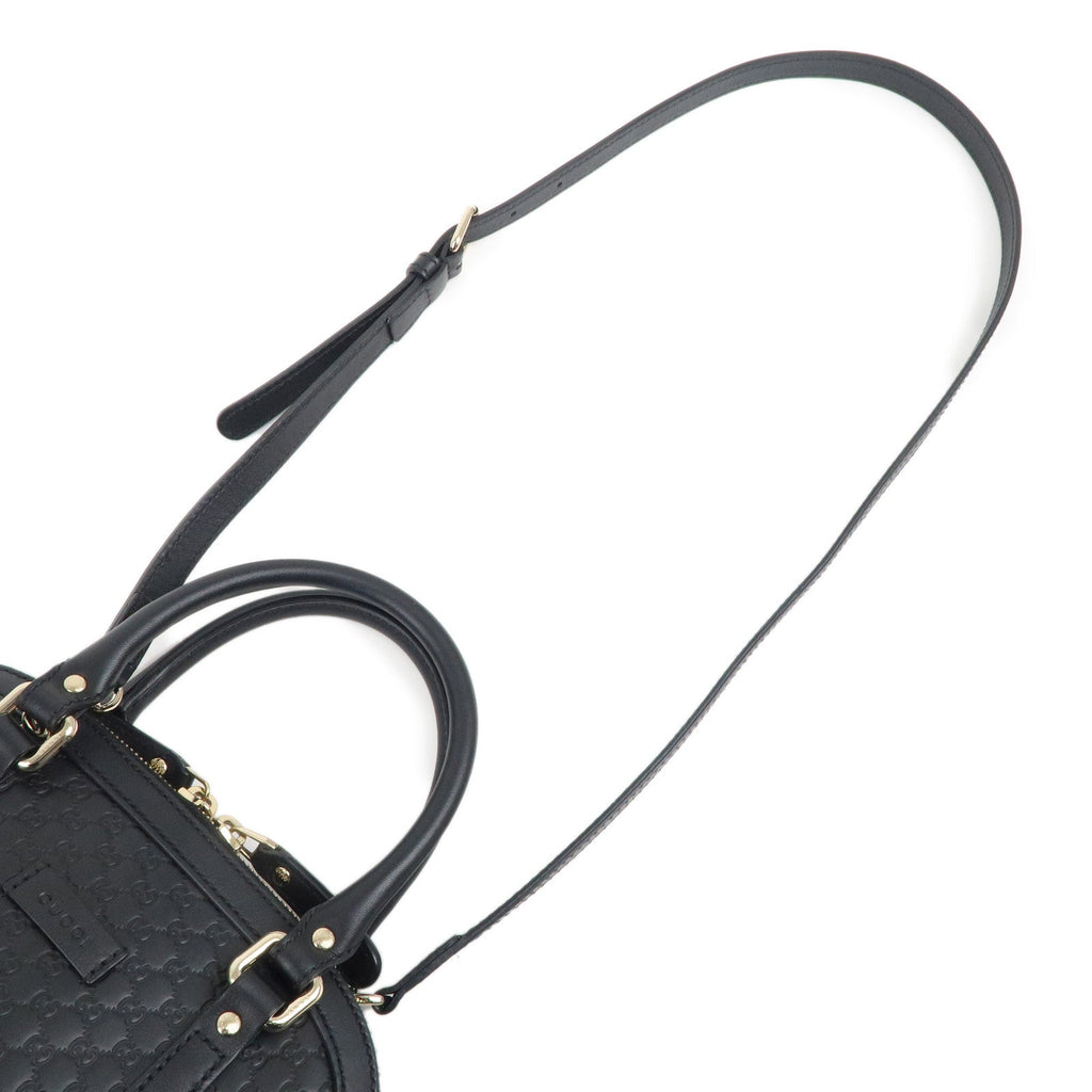 GUCCI Micro Guccissima Leather 2Way Shoulder Bag Black 449654