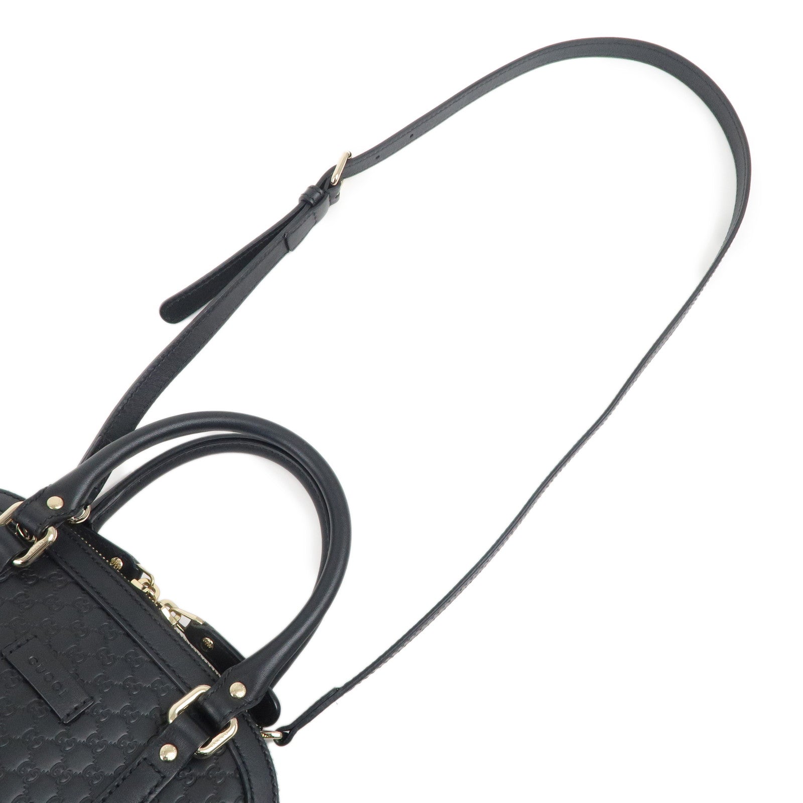 GUCCI Micro Guccissima Leather 2Way Shoulder Bag Black 449654