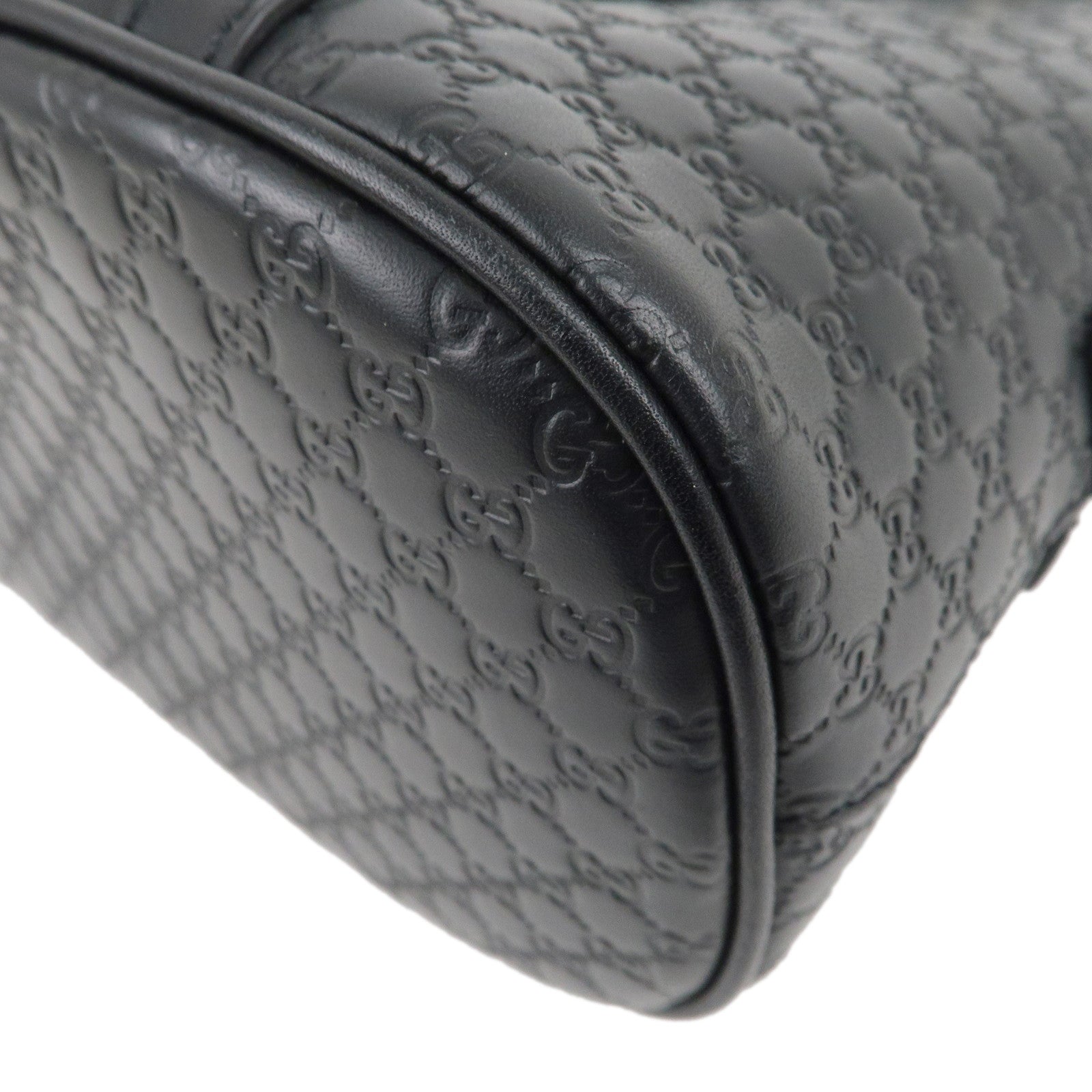 GUCCI Micro Guccissima Leather 2Way Shoulder Bag Black 449654