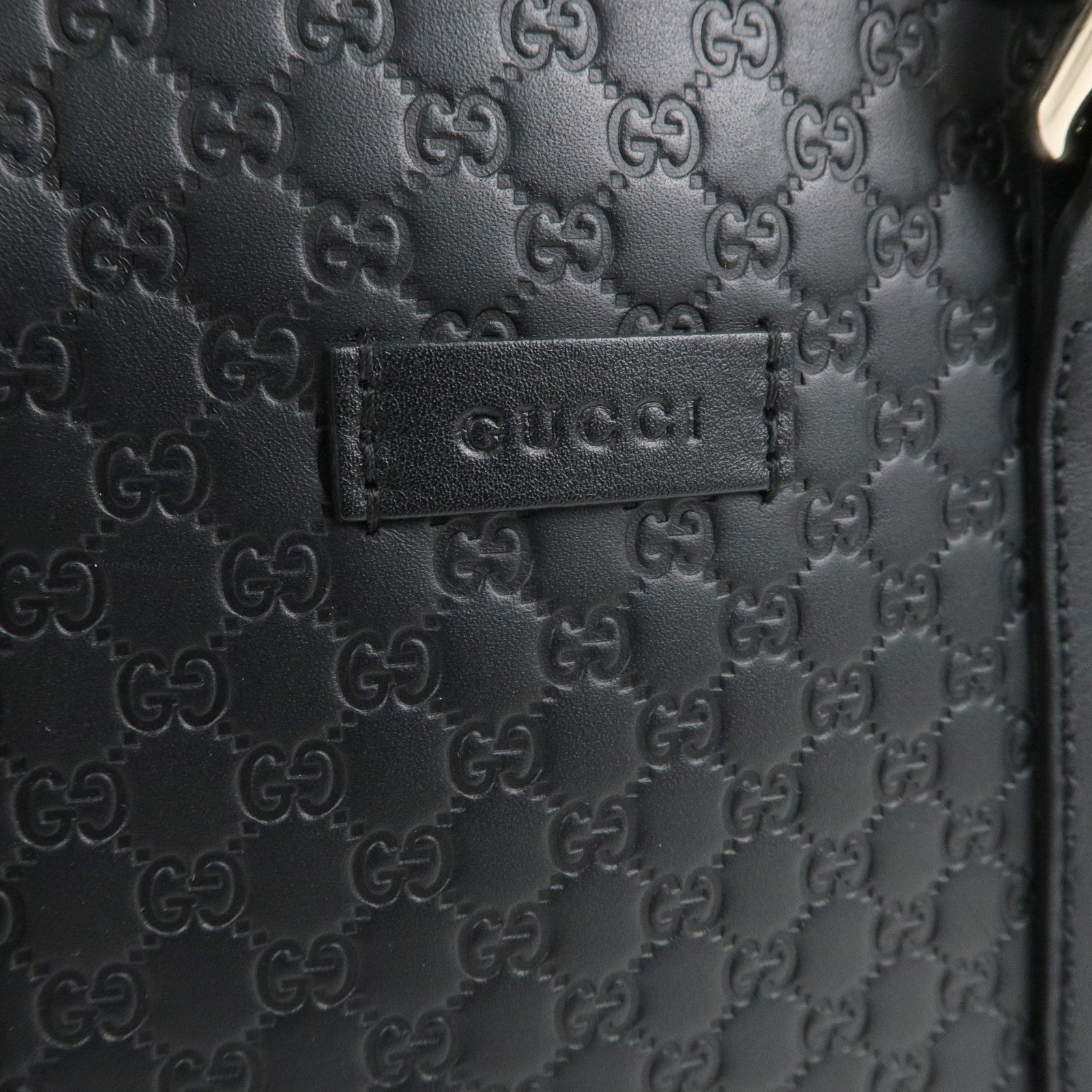 GUCCI Micro Guccissima Leather 2Way Shoulder Bag Black 449654