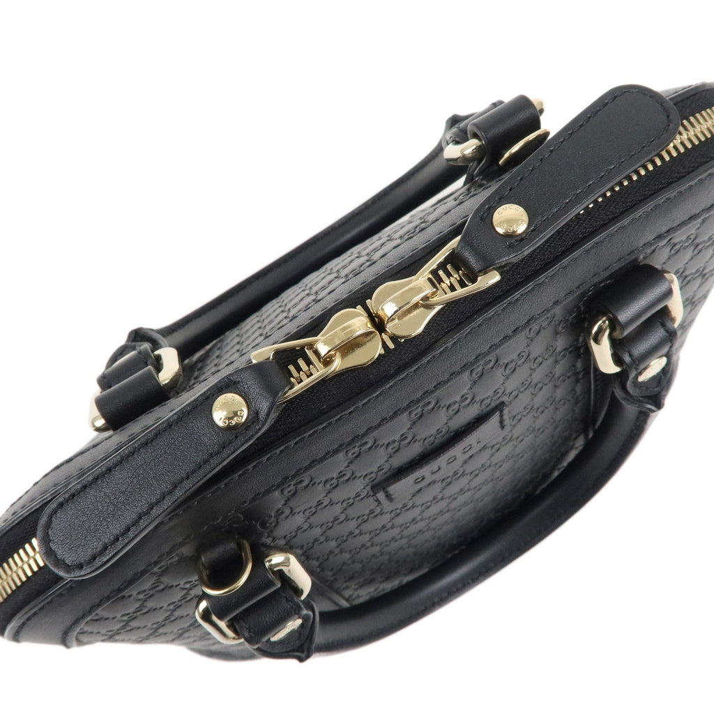 GUCCI Micro Guccissima Leather 2Way Shoulder Bag Black 449654