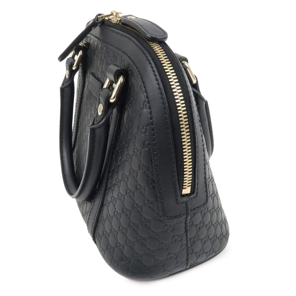GUCCI Micro Guccissima Leather 2Way Shoulder Bag Black 449654