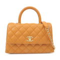 CHANEL Matelasse Caviar Skin COCO Handle 24 XS Bag Brown A92990