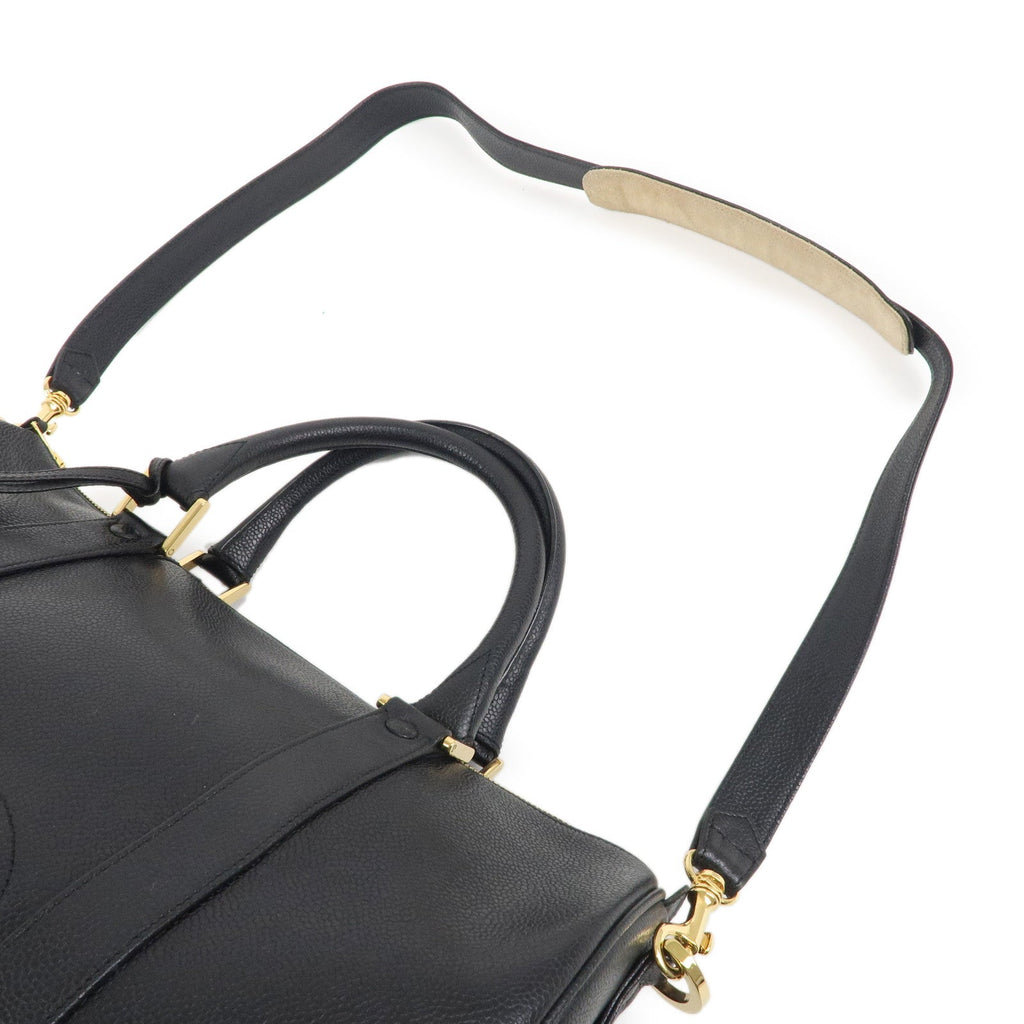 CHANEL Caviar Skin 2WAY Boston Bag Shoulder Bag Black Gold HDW
