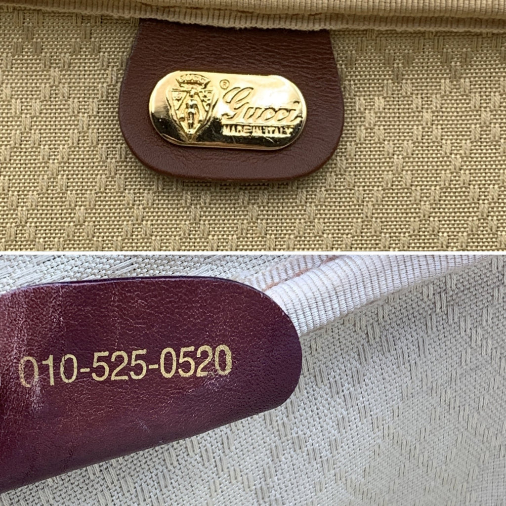 Gucci Vintage Beige Monogram Canvas Suitcase Travel Bag