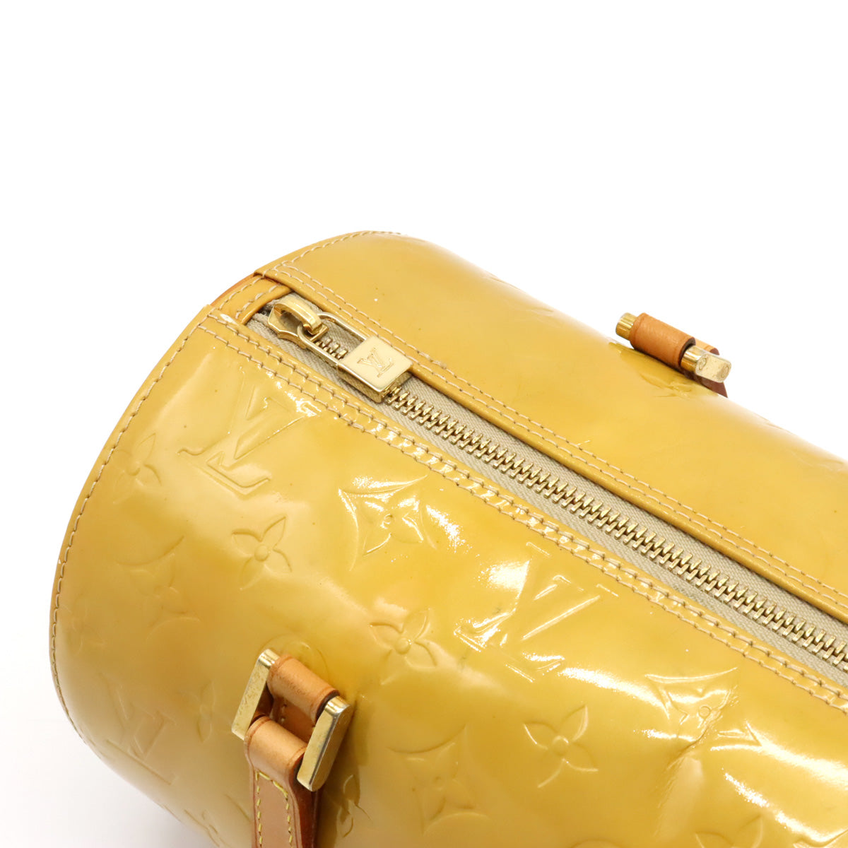LOUIS VUITTON Louis Vuitton Monograms Verney Bedford Handbags Rolled Enamel Leather Beige Yellow Beige M91006