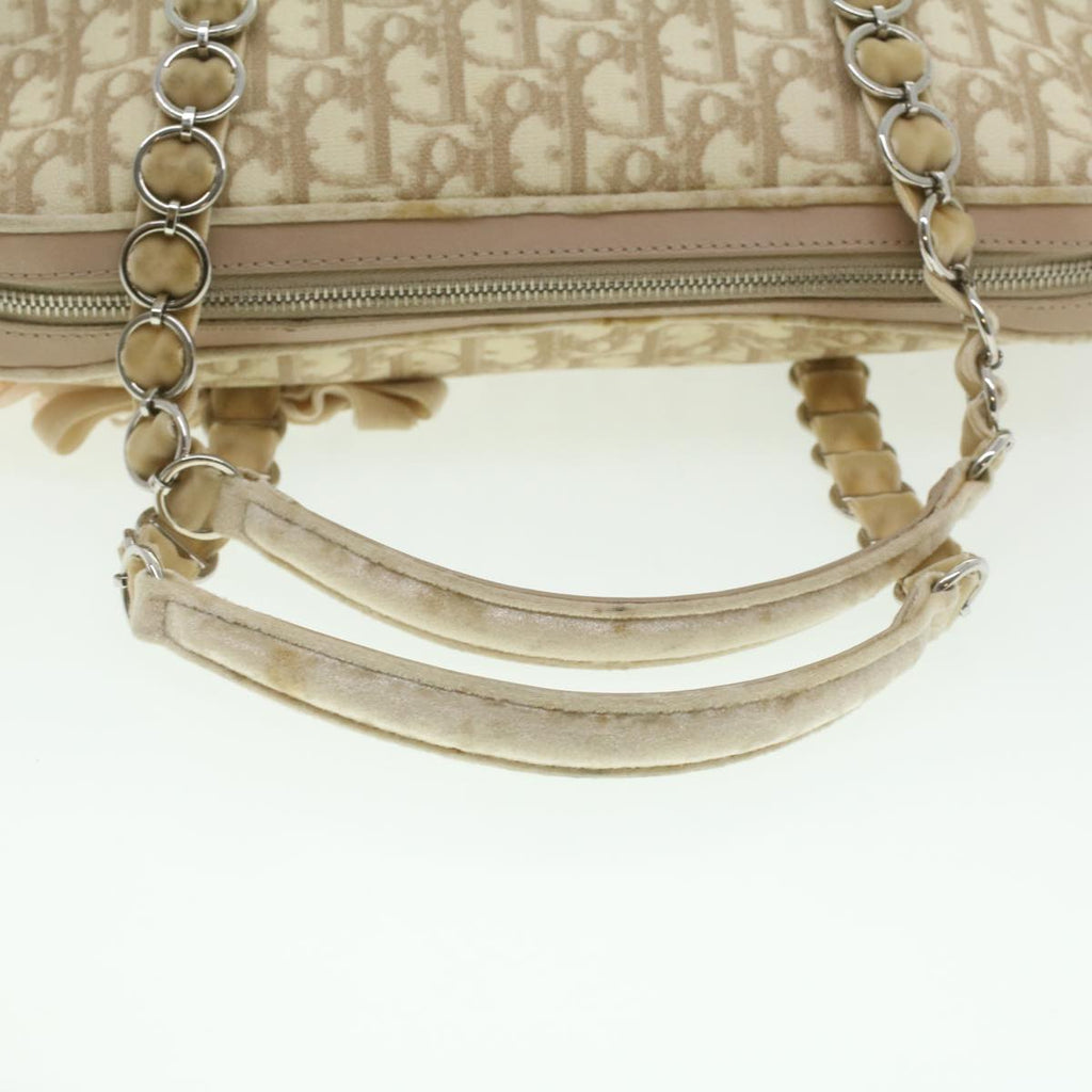 CHRISTIAN DIOR trotter romantic Flower Shoulder Bag Beige 03-BO-1025 Auth 37747