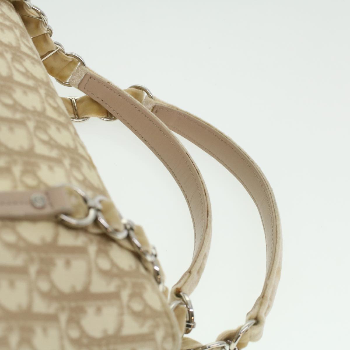 CHRISTIAN DIOR trotter romantic Flower Shoulder Bag Beige 03-BO-1025 Auth 37747