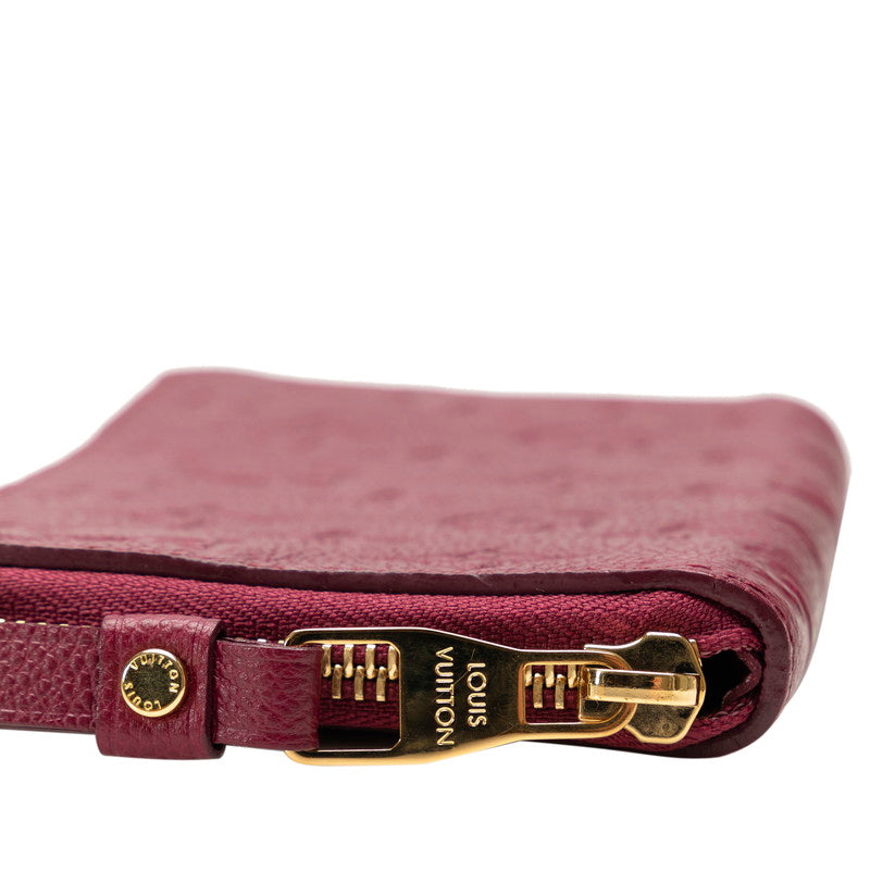 Louis Vuitton Round Zip Long Wallet M60359 Bordeaux Red Ladies