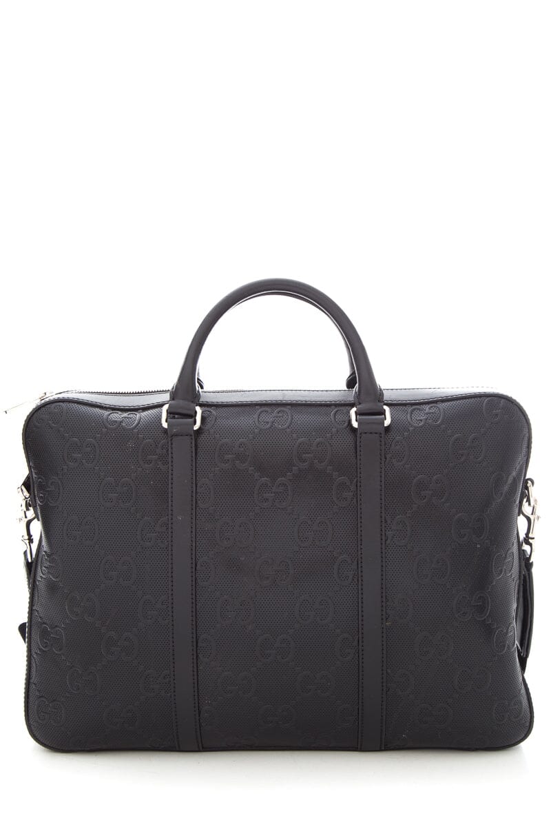 Gucci Black GG Embossed Convertible Duffle