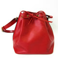 Louis Vuitton Red Leather Petit Noe shopper bag