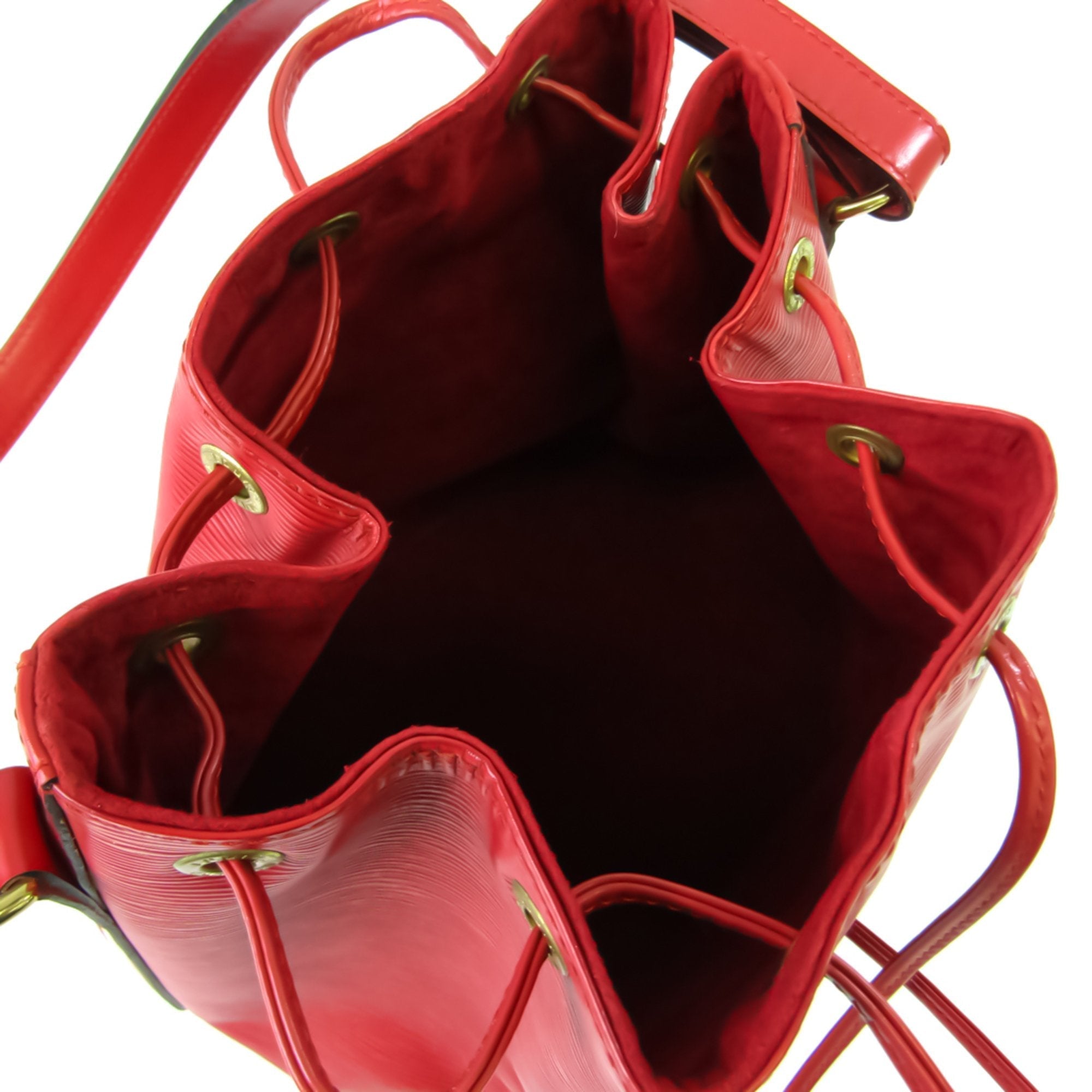 Louis Vuitton Red Leather Petit Noe shopper bag