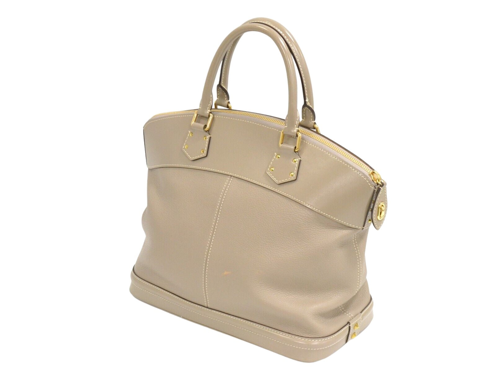 Louis Vuitton Beige Leather Lockit handbag bag