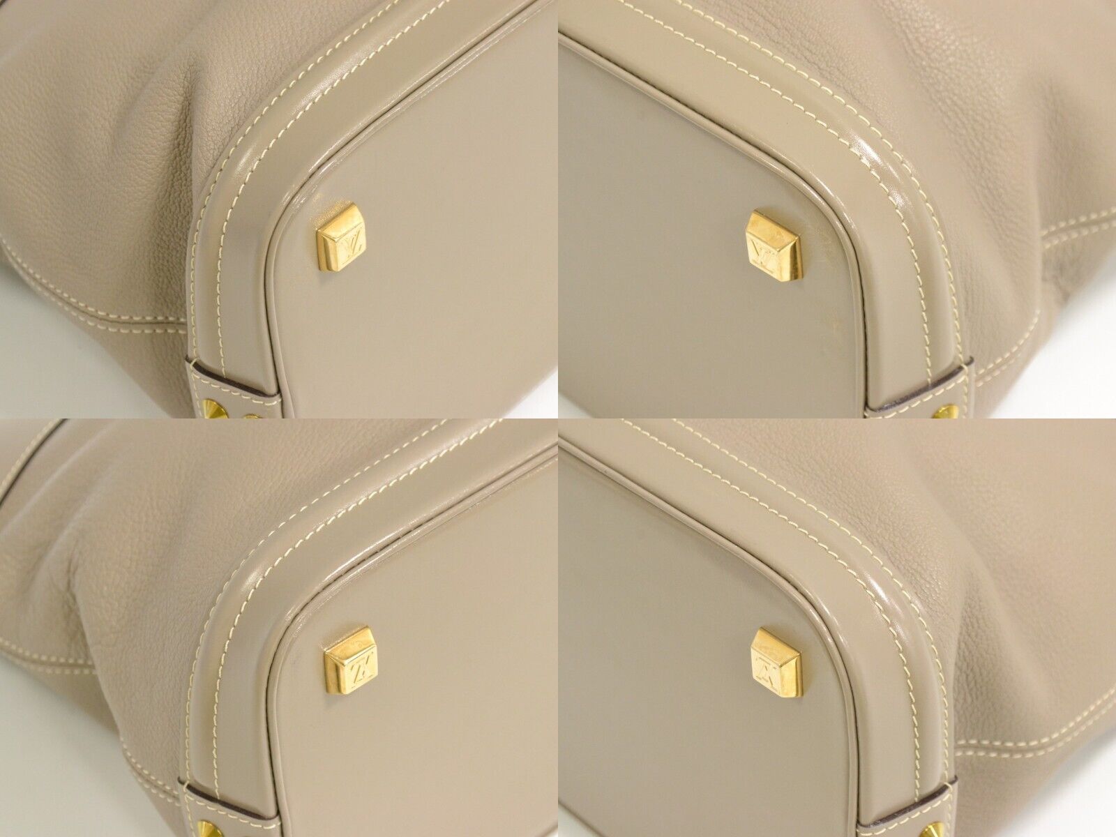 Louis Vuitton Beige Leather Lockit handbag bag