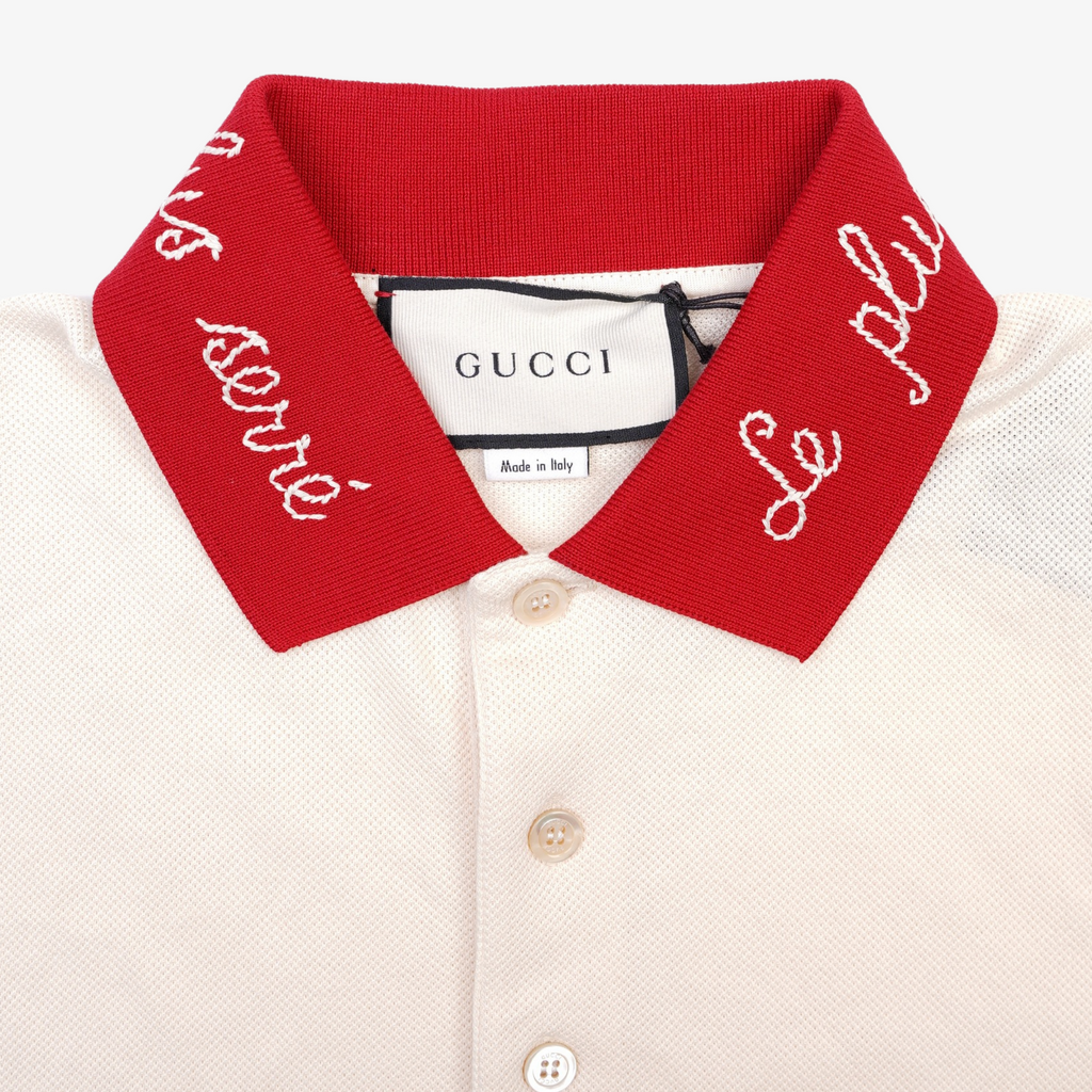 Gucci Mens Le Plus Polo Ivory Red Small