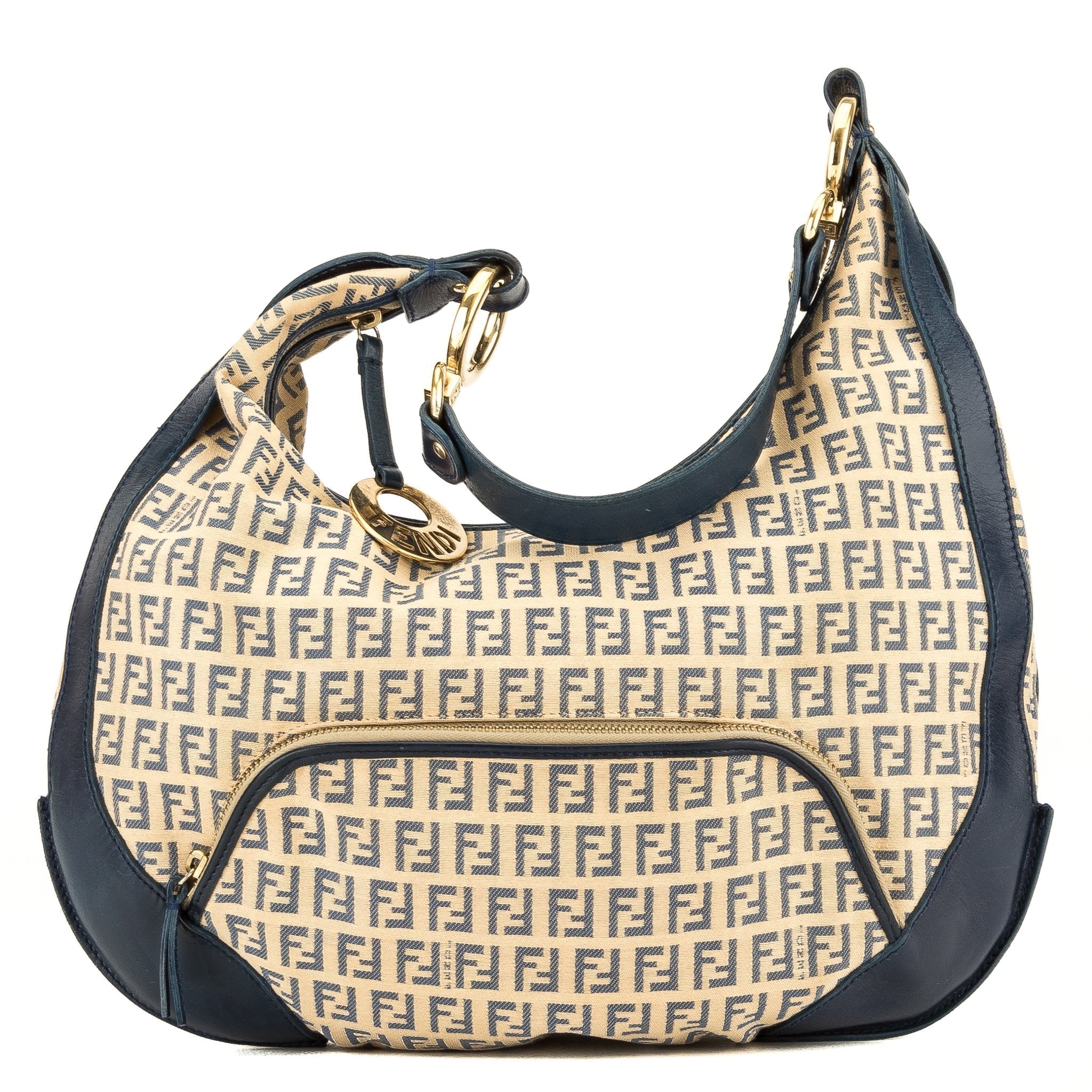 Fendi Beige/Blue Zucchino Large Hobo (3970004)