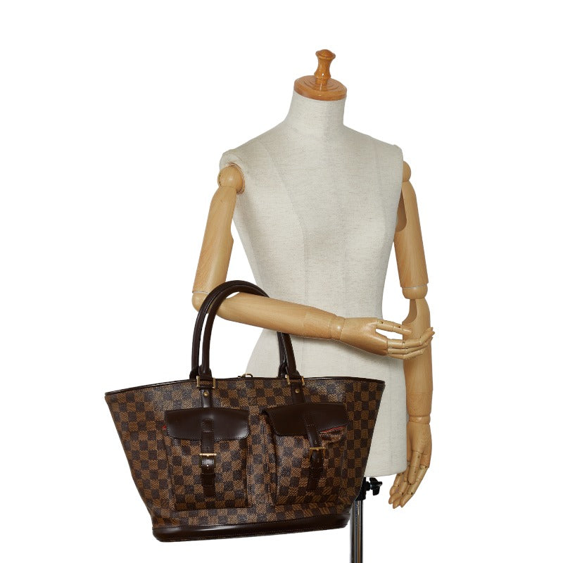 Louis Vuitton Manosque GM Tortured Bag N51120 Eve Brown PVC Leather  Louis Vuitton