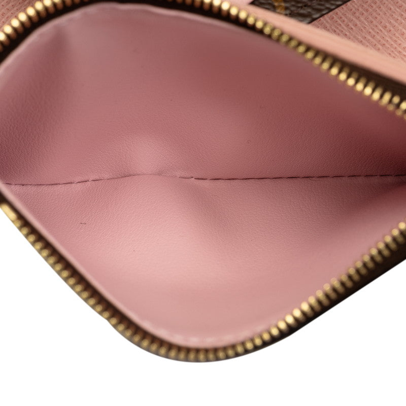 Louis Vuitton Monogram M62360 Three Folded Wallet PVC/Leather Rose Valerie Brown Ladies Parisian