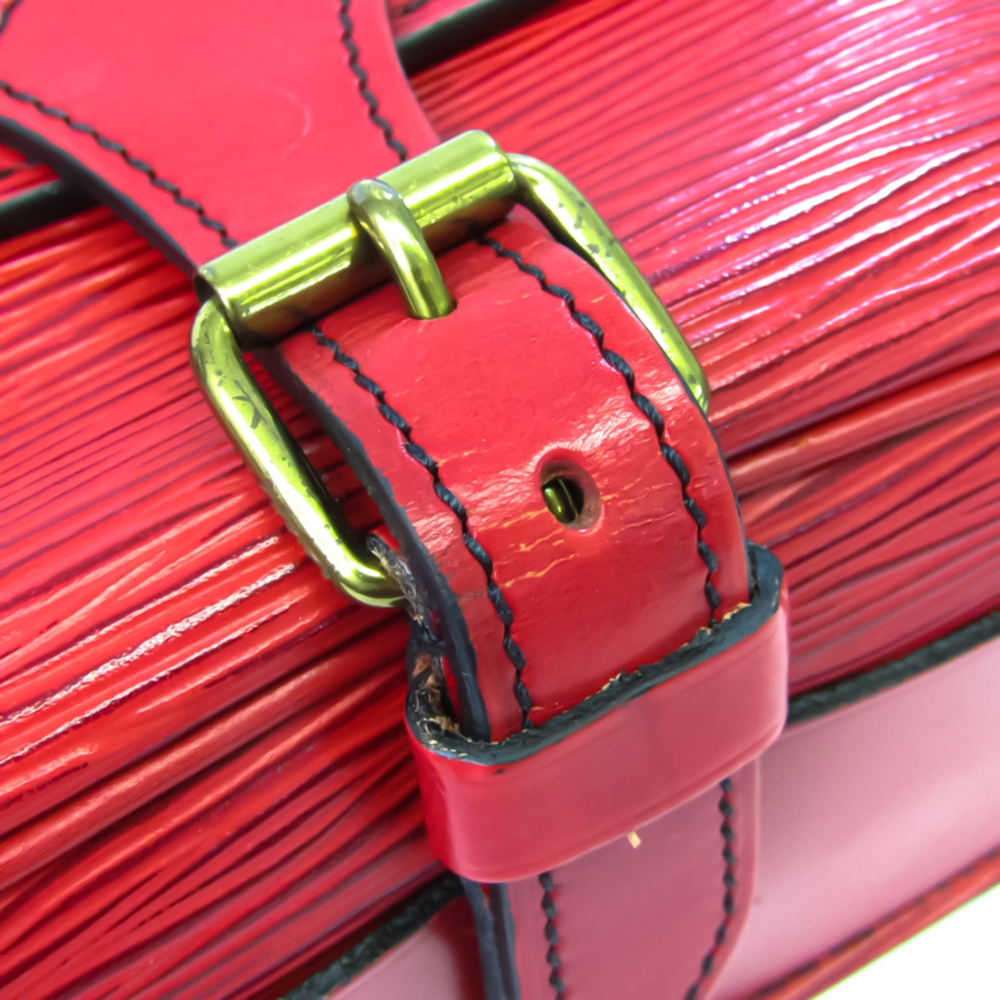 Louis Vuitton Red Leather Cartouchiere shopper bag
