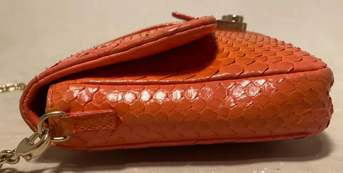 Christian Dior Orange Python Miss Dior Small Flap Bag