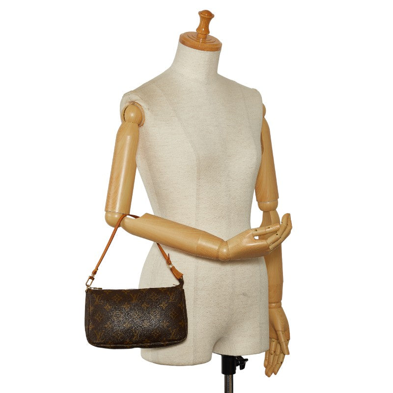 Louis Vuitton Monogram  Accessory Shoulder Bag Accessory Pocket M51980 Brown PVC Leather Ladies Louis Vuitton