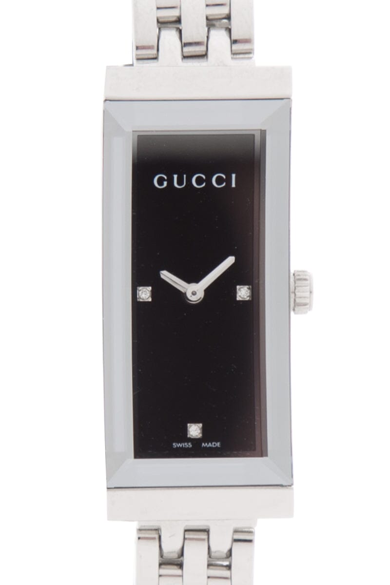 Gucci Silver G-Frame Diamond Dial Watch