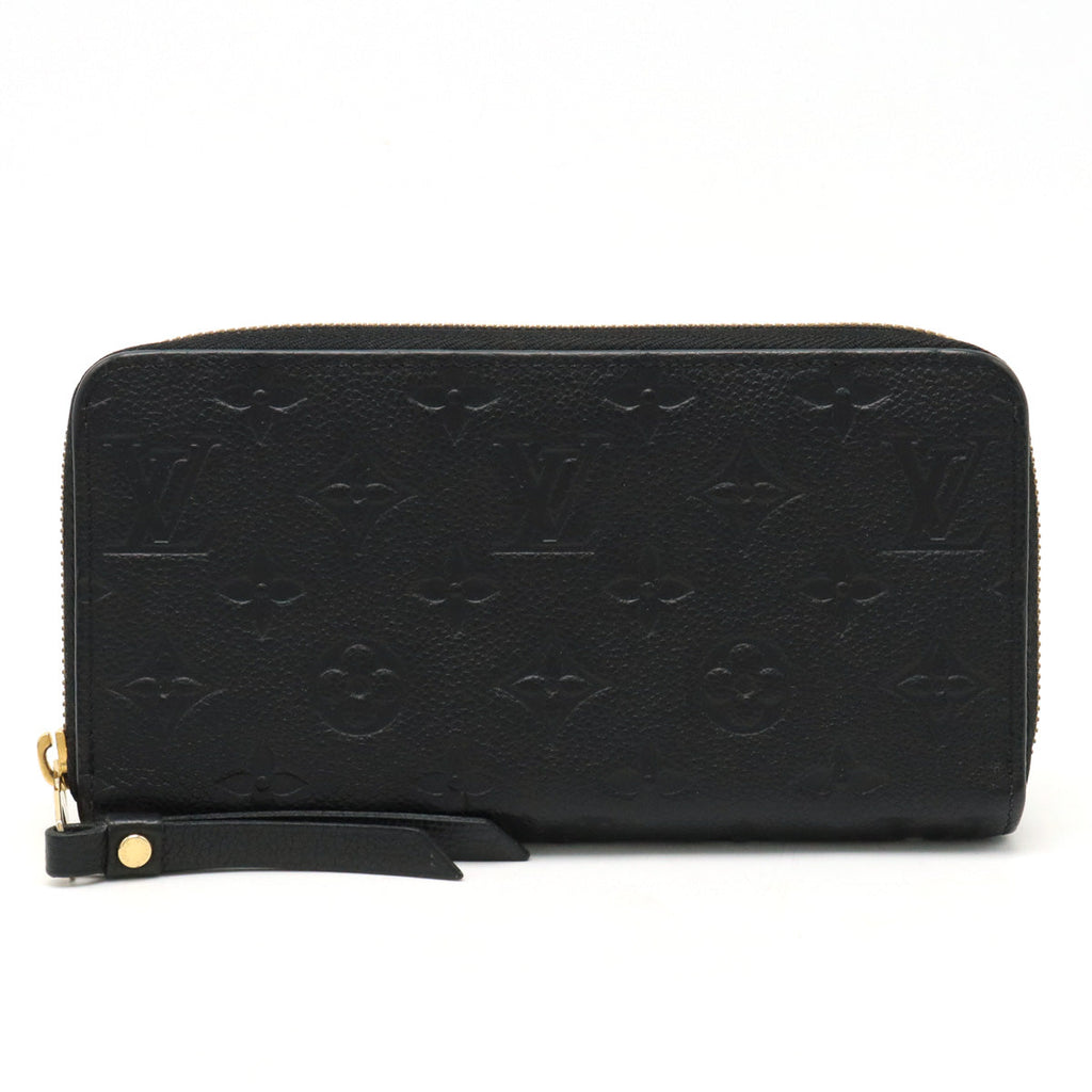 Louis Vuitton Monogram Emplant Zippie Wallet Round Fassner Long Wallet Leather Noir Black M61864
