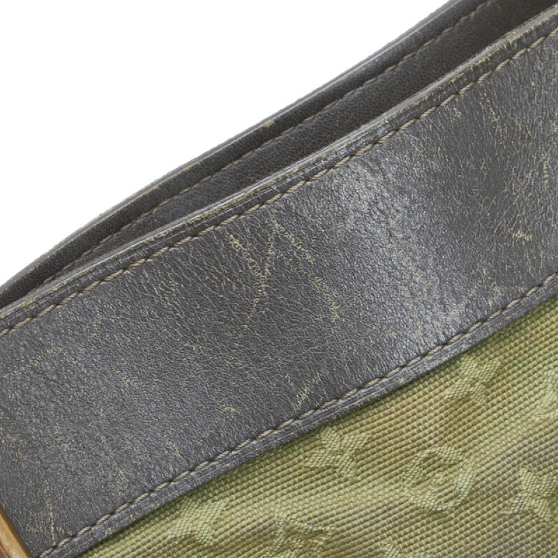 Louis Vuitton Louis Vuitton M92681 Monogram Mini T-Bag Linen/Leather Green Dark Brown  T-Bag