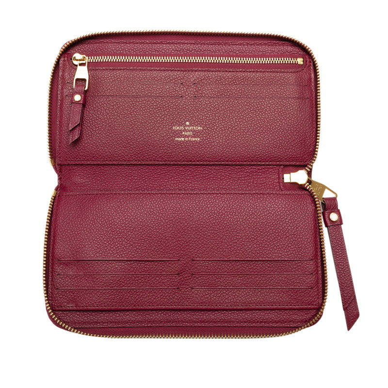 Louis Vuitton Round Zip Long Wallet M60359 Bordeaux Red Ladies