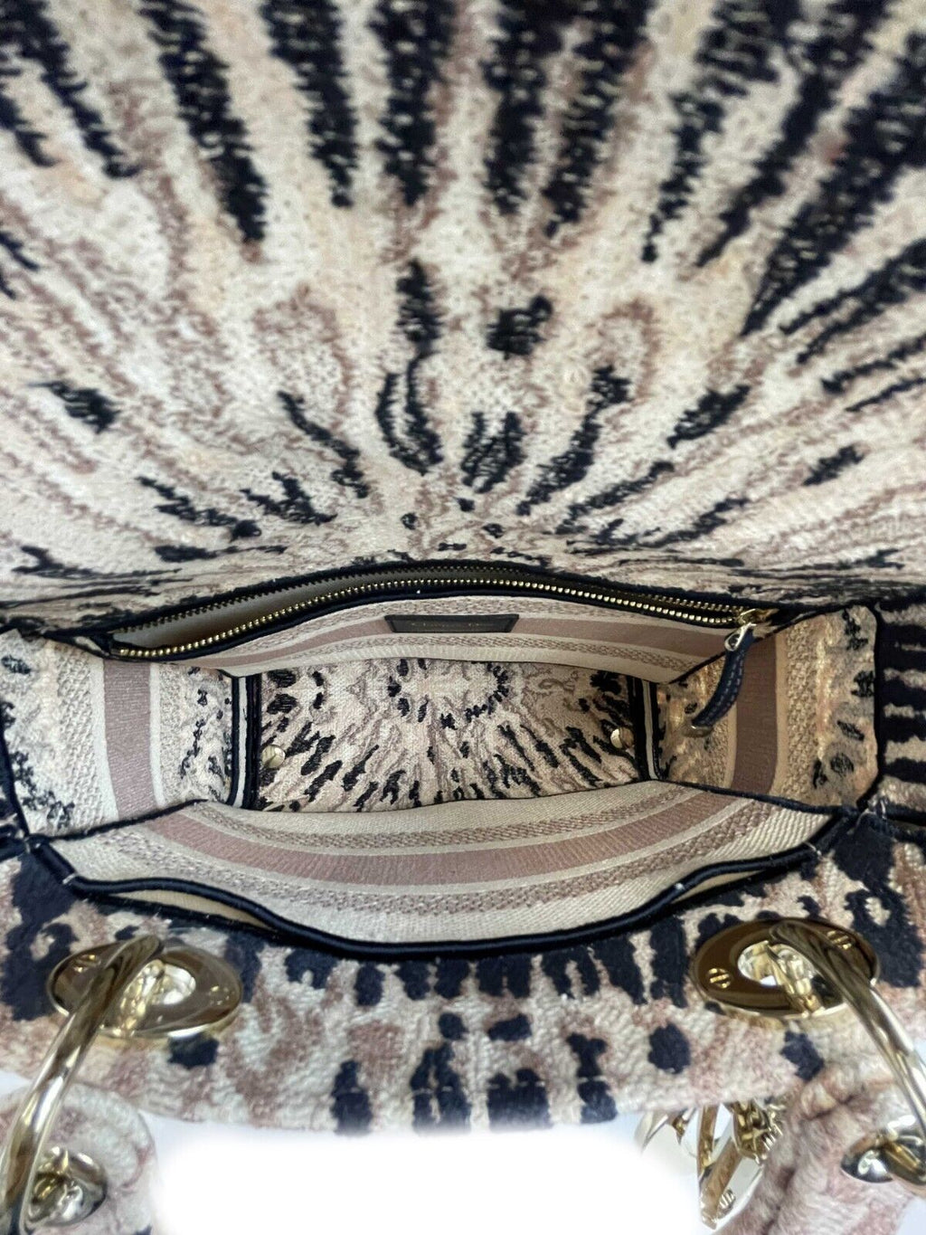 CHRISTIAN DIOR Embroidered Tie Dye Lady Dior Medium