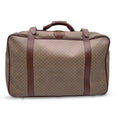 Gucci Vintage Beige Monogram Canvas Suitcase Travel Bag