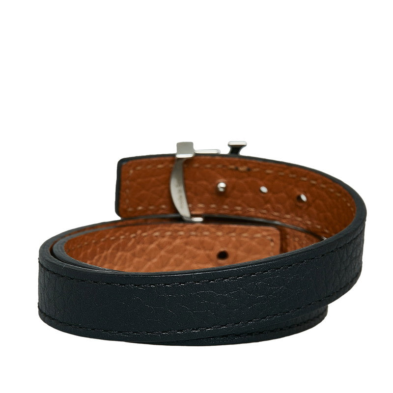 Louis Vuitton Trio Bracelet M6018E Black Silver Leather  Louis Vuitton