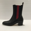 Gucci Black Booties w/Navy & Red Stripe Sz 37 (7)