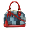 LOUIS VUITTON Louis Vuitton Monogram Denim Alma BB Handbag 2WAY Shoulder Bag Patchwork Blue Blue Red M45042