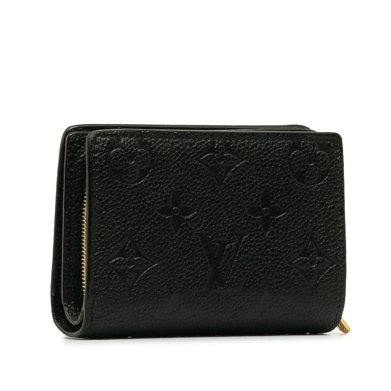 LOUIS VUITTON Louis Vuitton Monogram Amplant M80151 Double Folded Wallet Carf/Leather Noir Black  Fold
