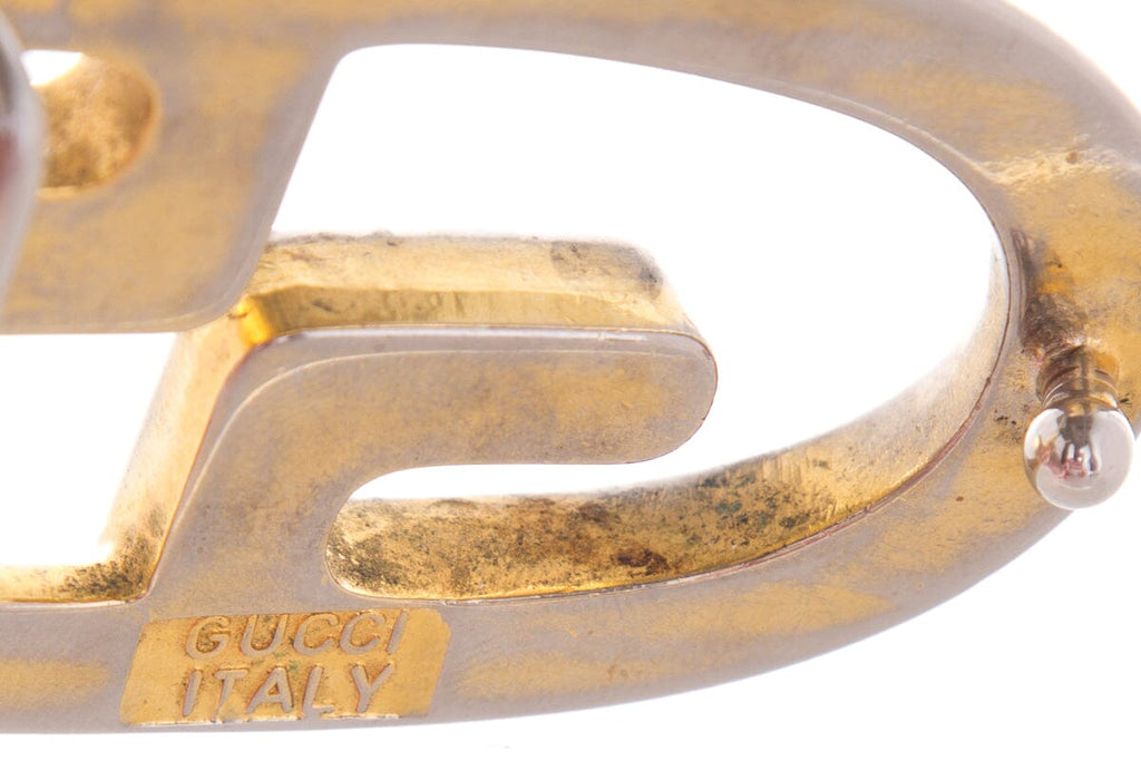Gucci Vintage GG Gold & Silver Belt Buckle