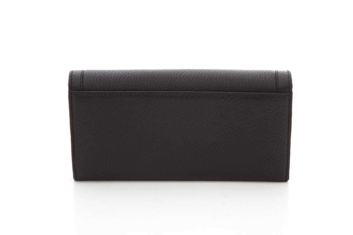 Gucci Black Tri-Fold Bamboo Leather Wallet