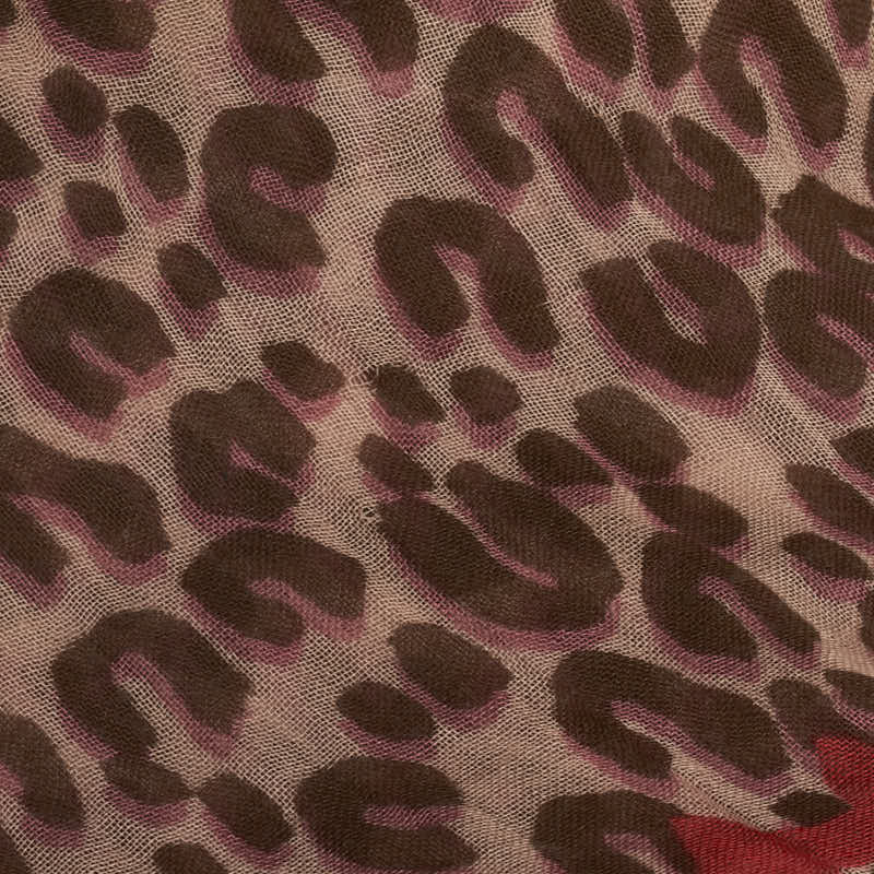 Louis Vuitton Logo Leopard Maffler Stall Pink Casimir Silk  Louis Vuitton